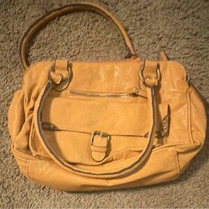 Bueno Tan Double-Handle Satchel with Front Pocket